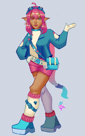 Aqua themed girl